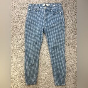 Vineyard Vines Jeans Womens 30 Jamie High Rise Block Print Preppy Summer Denim